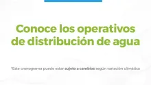 Cronograma de distribución de agua del mes de diciembre